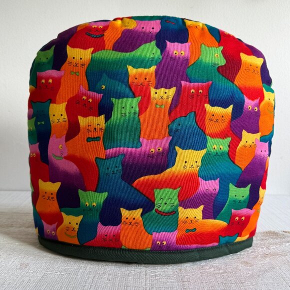 Honeysuckle Cottage Sales Vintage Cat Tea Kettle Cover - Made in Canada - Picture 1 of 11